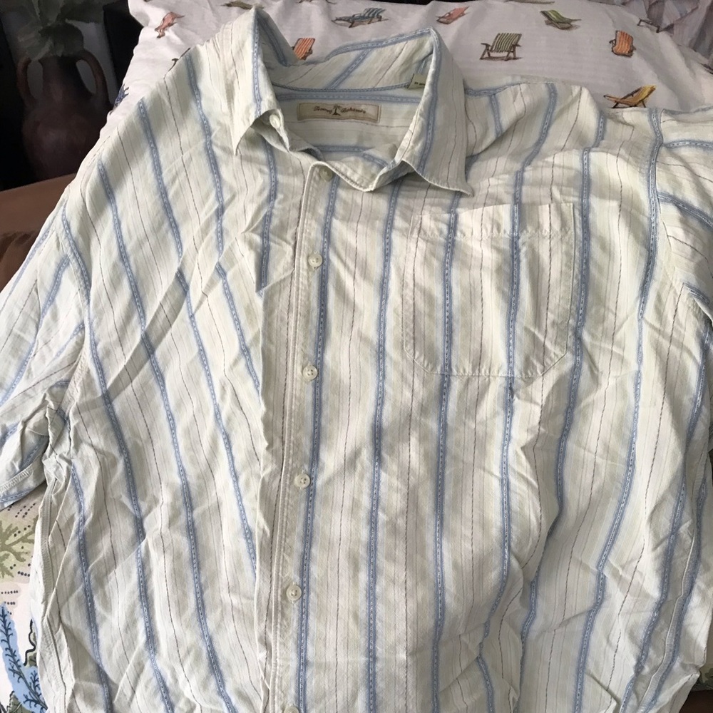 Tommy Bahama, Cream (Stripes), Long Sleeve, XX-Large